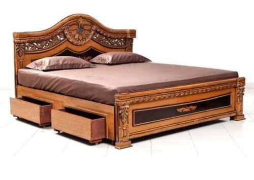 Wooden Carved Bed - Artwork: Handmade