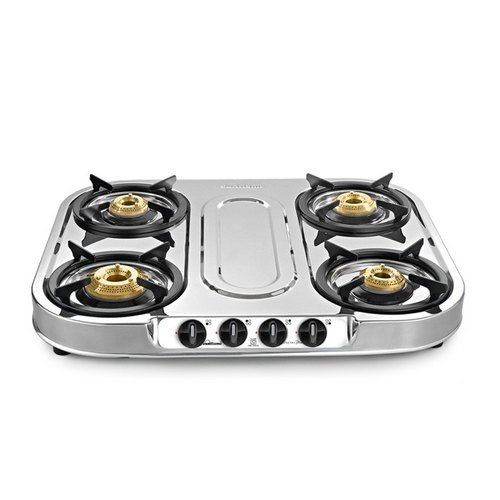 4 Burner Manual Spectra Gas Stove With Stainless Steel Materials And Weight 6.7 Kg