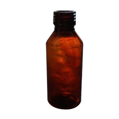 Round Brown Color Plastic Bottle For Pharmaceuticals Medicine Use With 100 Ml Capacity