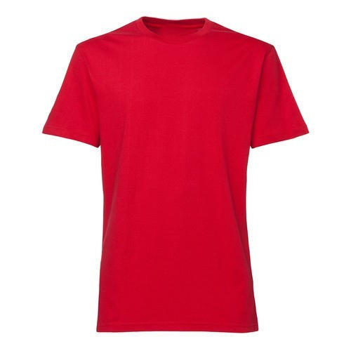 Eco Friendly Comfortable To Wear Red Cotton Half Sleeves Round Neck Mens T Shirts