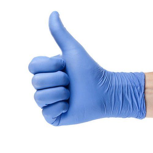 Blue Full Finger Disposable Hand Gloves For Personal Care And 100% Non-Toxic