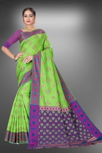 Purple And Green Paithani Cotton Silk Saree - Buy Now