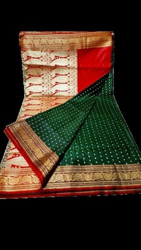 Ladies Multicolour Festive Wear Cotton Silk Saree With Blouse Piece