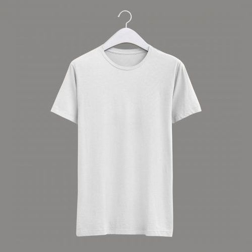 Lightweight Smooth Texture Mens White Plain Lycra Half Sleeves Round Neck T Shirts Gender: Male