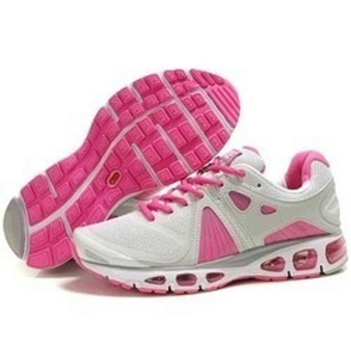 Summer Pink And White Colour Ladies Sports Shoes With Size 6-10 And Lace Closure