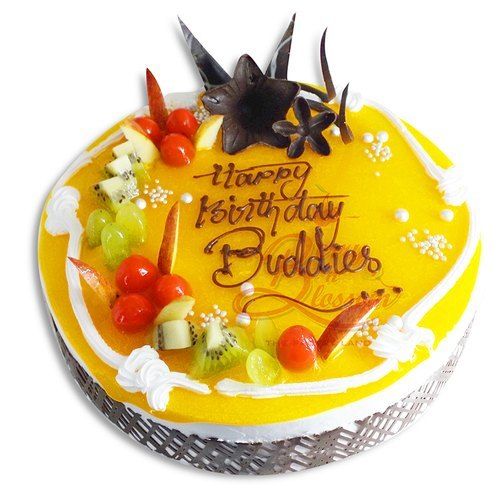 Premium Quality Yellow Colour Round And Tasty Cake For Birth Days And Parties Additional Ingredient: Fruit