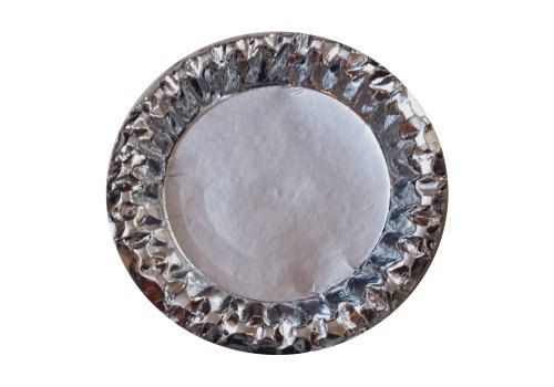 Round Shape And Flower Design Silver Foil Paper Plate 7 Inch Size