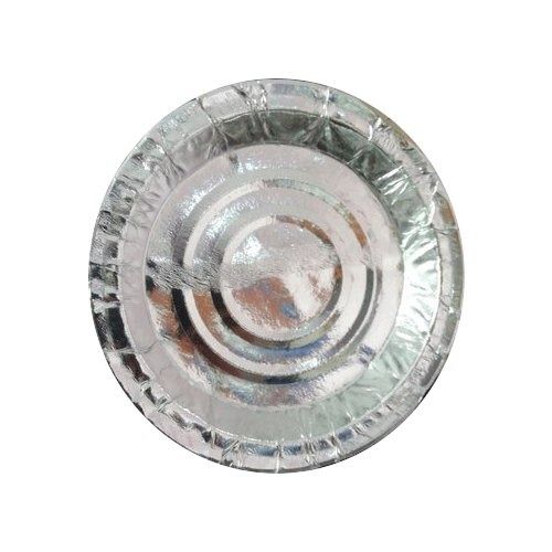 Round Shape And Silver Color Foil Paper Plate With 7 Inch Size For Any Occasion