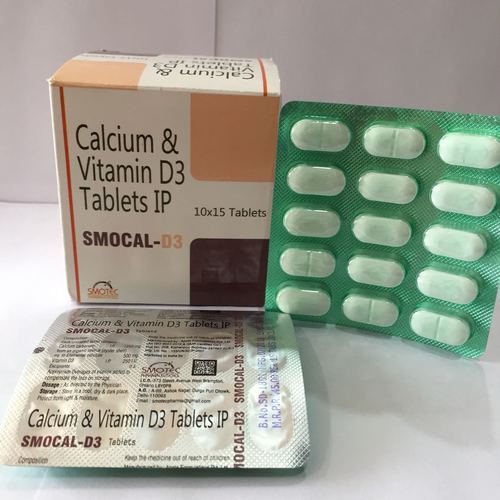 Smocal-D3 Calcium Vitamin D3 Tablets I.P., 10x15 Blister Pack