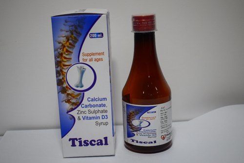 Tiscal Calcium Carbonate Zinc Sulphate And Vitamin D3 Syrup, 200Ml  General Medicines