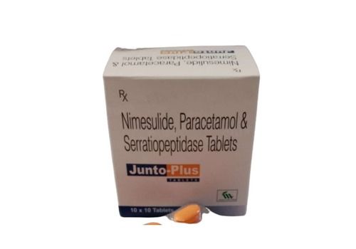 10 Tab Of Junto-Plus Nimesulide, Paracetamol And Serratiopeptidase Tablets