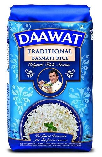 100% Natural Tasty And Organic Daawat Traditional Basmati Original Rice Aroma Long Grains, 1 Kg Pack Admixture (%): 5%