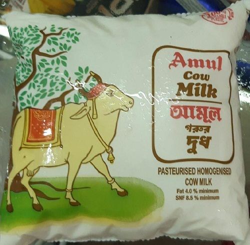 Amul Cow Milk Pasteurised Homogenised, 3.8%-4.0% Fat Contain, 500 Ml Age Group: Baby