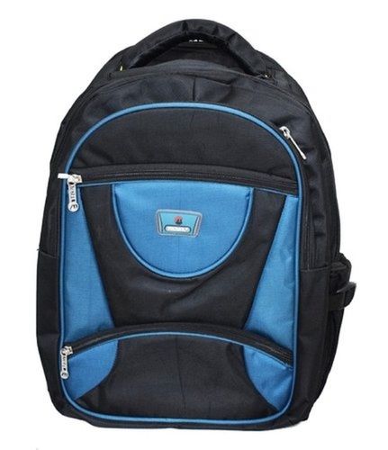 Black And Blue Colour Canvas Multi Purpose Shoulder Bag with 4 Zips