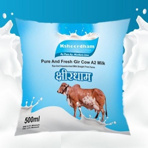 Ksheerdham Pure And Gresh Gir Cow A2 Milk, 3.8%-4.2% Fat Contain, 500 ml