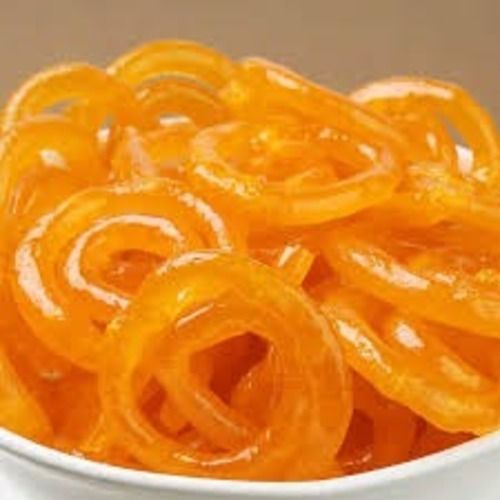 Yellow Color Crispy Sweet And Tasty Jalebi For Desert With Round Shape