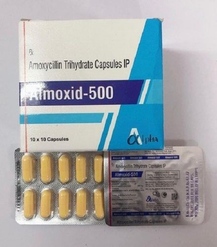 Atmoxid-500 Amoxycillin Trihydrate Capsules Ip For Bacterial Infections 500mg, 10x10 Blister Pack