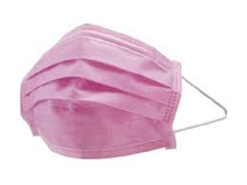 Pink Breathable And Adjustable 3 Layer Protective Disposable Face Masks For Daily Use