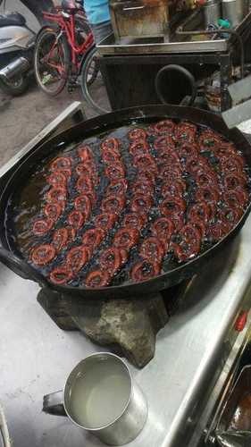 Crispy Sweet Tasty Besan Mawa Jalebi For Dessert With Brown Color And 2 Days Shelf Life