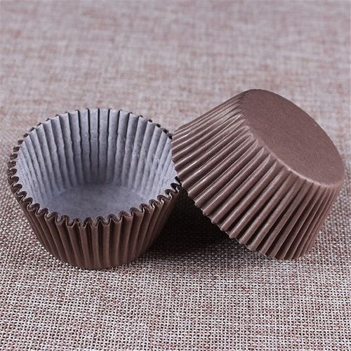 Disposable Eco Friendly Small Shape Brown Paper Cake Cups (1000 Pcs) Size: 30*7*7