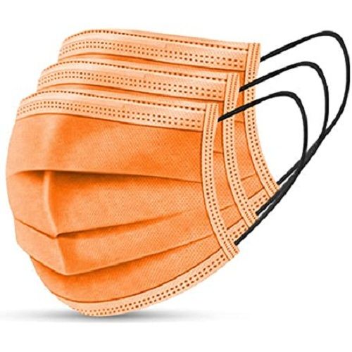 Orange Color Non Woven Disposable And Breathable Face Mask For Unisex