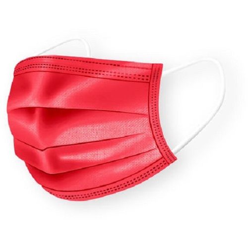 Red Color Non Woven Disposable And Breathable Comfortable Face Mask For Unisex Shelf Life: 2 Days