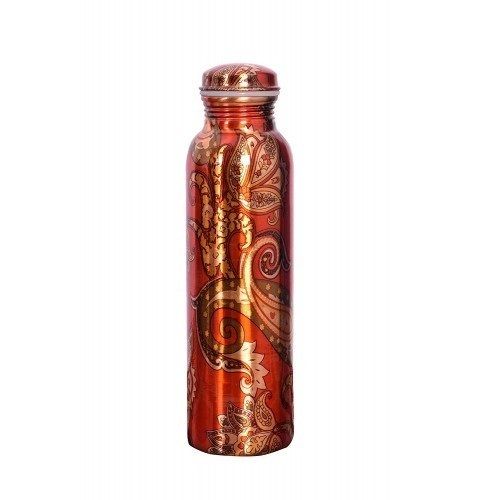 Multi Skin Friendliness Appealing Look Copper Drinking Water Bottle With Leak Proof Lid (1 Liters)