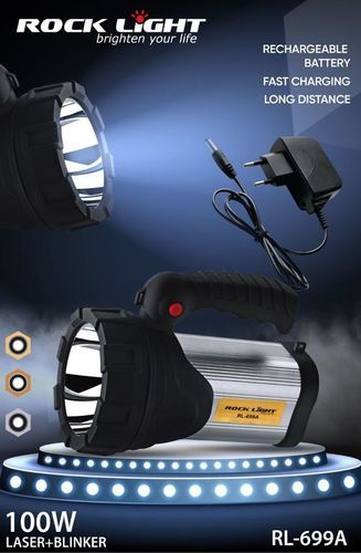 100Watt, 50-60Hz High Energy Professional Long Range Led Rechargeable Flashlight  Body Material: Plastic