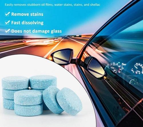 Glass Cleaning Tablets, Remove Stains Fast Dissolving Does Not Damage Glass, Pack Size 1 Bottle (12 Pieces)
