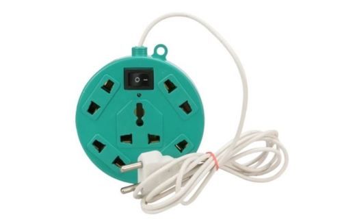 Green Plastic Extension Board, 2 Pin Plug With 5 Socket, 2.5 Meter Cord Rated Voltage: 220 Volt (V)