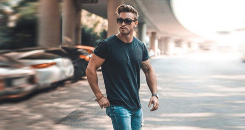 Various Plain Pattern Mens Short Sleeves T Shirt With Round Shape Neck