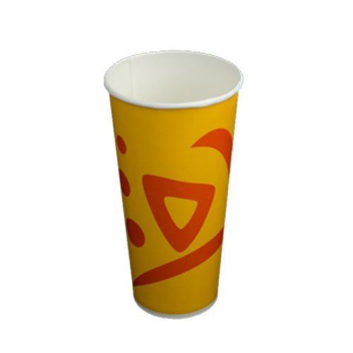  पीले और लाल रंग का कोल्ड ड्रिंक पेपर कप एंटी-लीकेज गुणों के साथ 