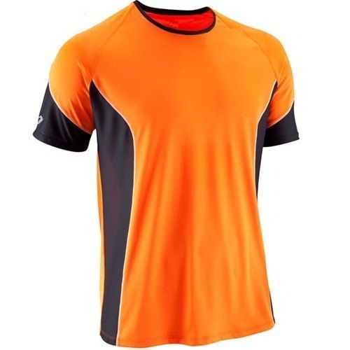 100% Cotton Fabric Orange and Black Men's Sports Casual T-Shirt, And Comfortable To Wear