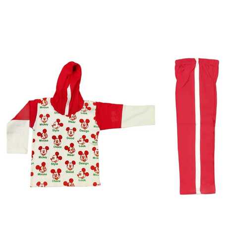 Baby Boys & Baby Girls Mickey Casual Sweatshirt Sweatpant (Red) Color For Kids