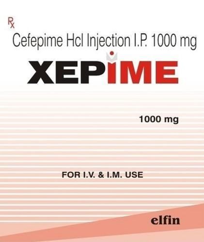 Elfin Cefepime Hcl Injection Ip 1000 Mg For I.V. And Im Use Only General Medicines