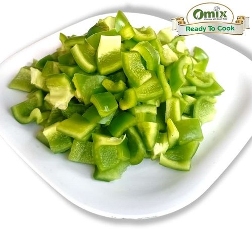 Highly Fresh Green Bell Pepper (Capsicum) Diced 100% Organically Cultivated