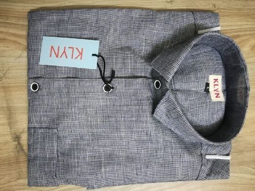 Mens Casual Wear Soft Cotton Full Sleeves Plain Lining Gray Slim Fit Shirts