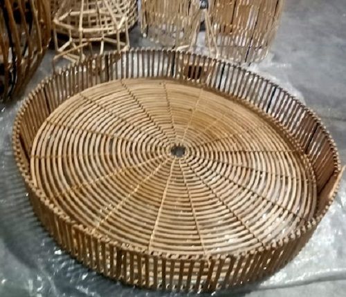 Brown 100% Natural Bamboo Tray Basket Environment Friendly Light Weight For Hold Fruits