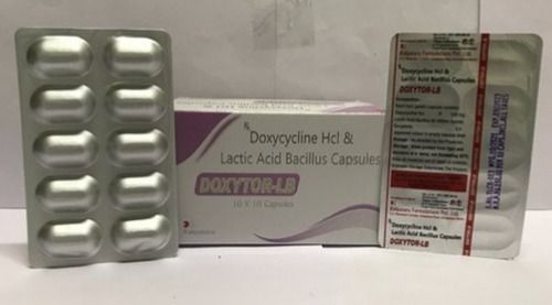 Doxycycline & Lactic Acid Bacillus Capsule, 10 X 10 Alu Alu Blister Pack Pharmaceutical Capsule