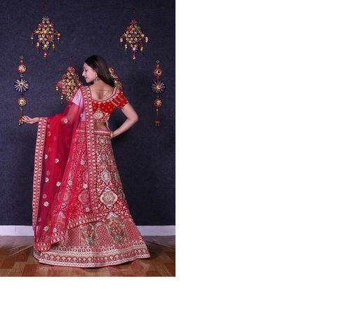 Light Pink Embellished Chiffon Lehenga – Lashkaraa