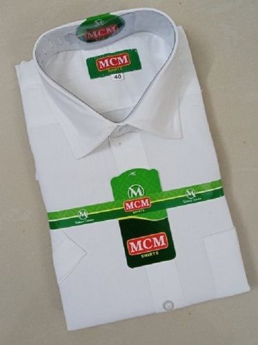 Full Or Long Sleeves Plain Solid Cotton Mens Casual White Shirt For Decent Look Age Group: 19