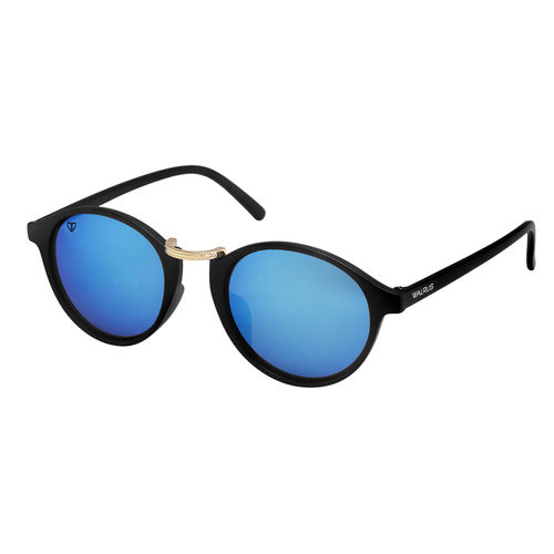 Medium Size Blue Lens Black Sunglasses