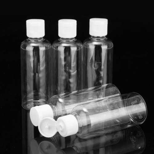 Transparent White Colour Flip Cap Pet Bottle For Cosmetic Product Usage