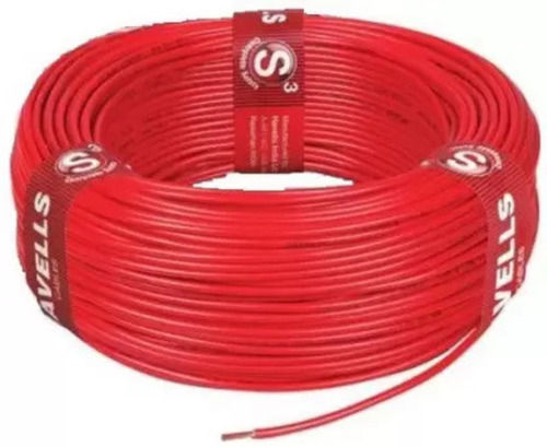 90 Meter Long 0.8mm Copper Grade Red Color Pvc Compound Insulated Electrical Cable Wire