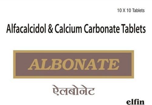 Alfacalcidol And Calcium Carbonate Tablet For Rickets And Osteomalacia- 10x10 Blister Pack