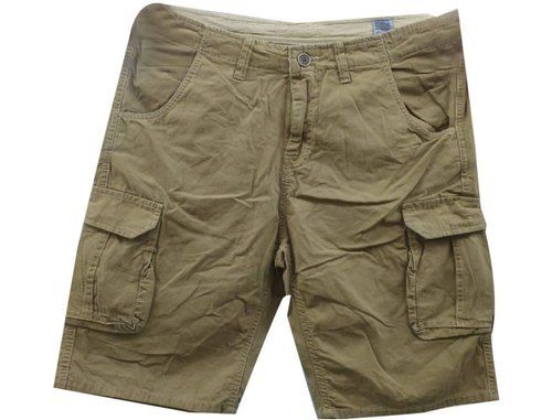 Browm Brown Color Plain Mens Cotton Cargo Knee Length Shorts at Best ...