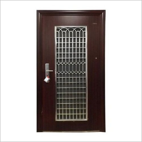 Brown Colour Upvc Swing Door Attach With Stainless Steel Jaali Application: Interior