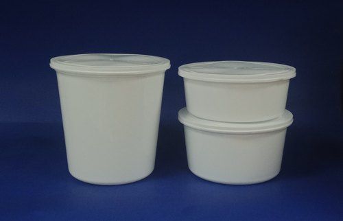 Durable Light Weight Sustainable And Cost Effective Round Plastic Container (White)