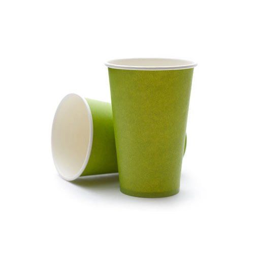 Eco Friendly Green Color Disposable Paper Glass For Beverages