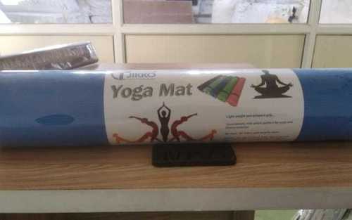 Plain Blue Rubber Yoga Mat With Thickness 4 -7 mm